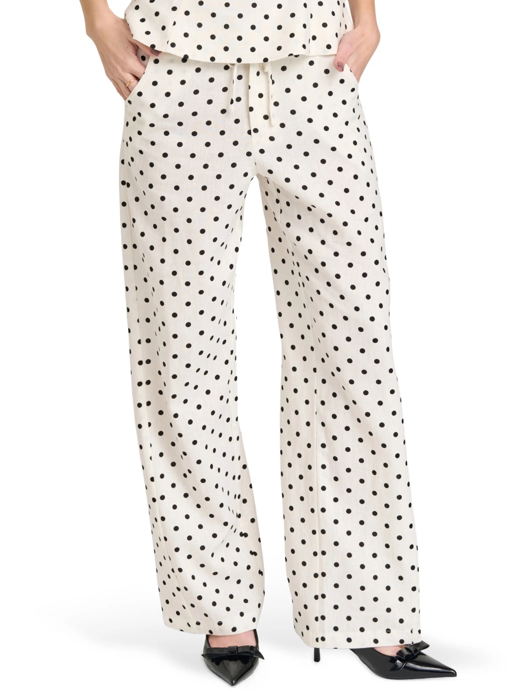 Wayf Lilah Polka Dot Wide-Leg Pants